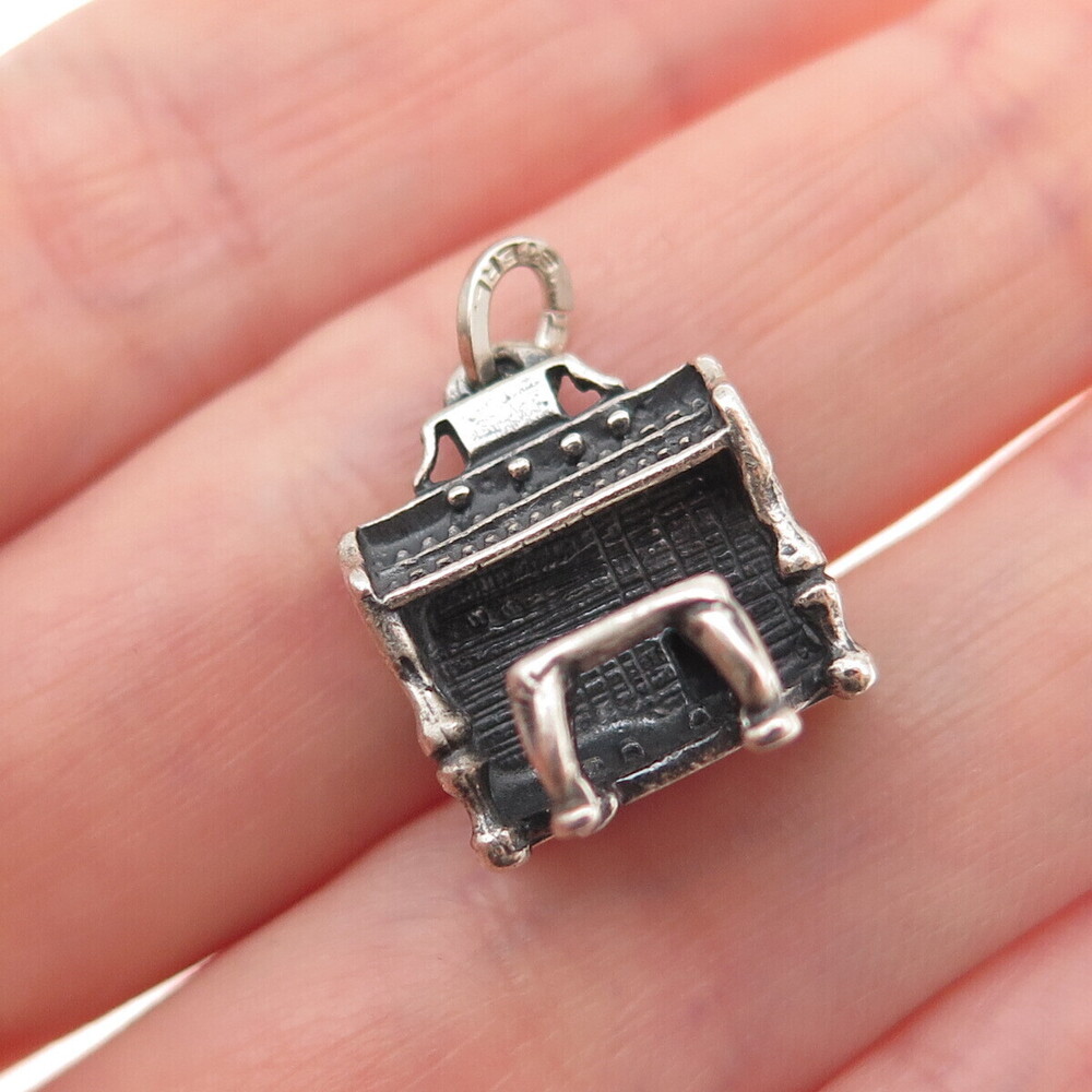 BEAU CRAFT 925 Sterling Antique Art Deco Organ Music Instrument 3D Mini Pendant